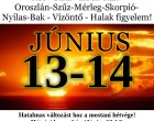 Kos - Bika - Ikrek-Rák-Oroszlán-Szűz-Mérleg-Skorpió-Nyilas-Bak - Vízöntő - Halak figyelem!Hatalmas változást hoz a mostani hétvége!Hétvégi horoszkóp (Június 13-14)