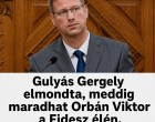 Gulyás Gergely elmondta, meddig maradhat Orbán Viktor a Fidesz élén