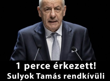 1 perce érkezett!Sulyok Tamás rendkívüli bejelentése!