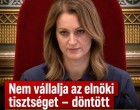 Nem vállalja az elnöki tisztséget – döntött Forsthoffer Ágnes