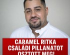 Caramel ritka családi pillanatot osztott