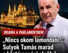 Nincs okom lemondani! Dráma a parlamentben! Sulyok Tamás marad a köztársasági elnök !