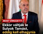 Ekkor váltják le Sulyok Tamást, eddig kell elhagynia a Sándor-palotát