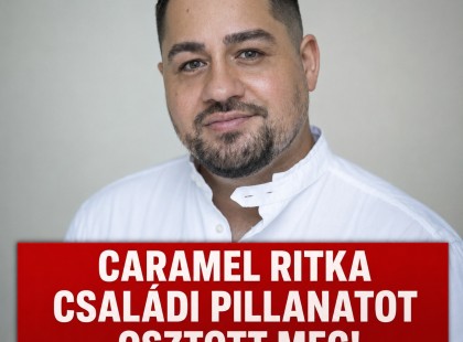 Caramel ritka családi pillanatot osztott
