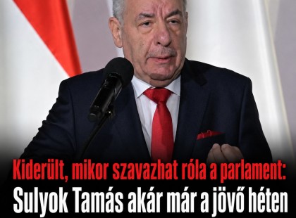 Kiderült, mikor szavazhat róla a parlament: Sulyok Tamás akár már a jövő héten távozhat a posztjáról!