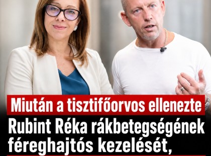 Miután a tisztifőorvos ellenezte Rubint Réka rákbetegségének féreghajtós kezelését, így reagált Schobert Norbi