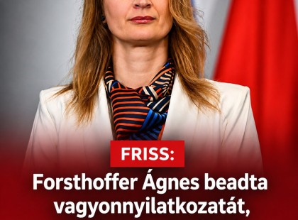 Forsthoffer Ágnes beadta vagyonnyilatkozatát, majd olyan derült ki, hogy mindenki csak döbbenten pislog !