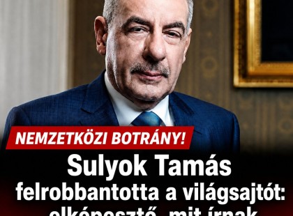 Sulyok Tamás felrobbantotta a világsajtót: elképesztő, mit írnak róla külföldön!