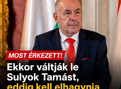 Ekkor váltják le Sulyok Tamást, eddig kell elhagynia a Sándor-palotát