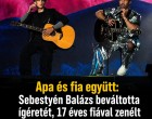 Apa és fia együtt: Sebestyén Balázs beváltotta ígéretét, 17 éves fiával zenélt 65 ezer ember előtt
