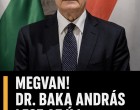 Történelmi fordulat: Baka András lehet Magyarország következő köztársasági elnöke