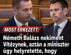 Németh Balázs nekiment Vitézynek, aztán a miniszter úgy helyretette, hogy a fal adta a másikat