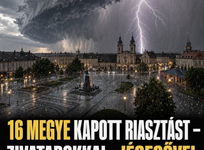 16 megye kapott riasztást – 100km/h Viharos széllel, villámlással, zivatarokkal akár 2cm es jégesővel érkezik a lehűlés ! Cikk a hozzászólásoknál! ?