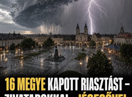 Brutális fordulat jön: 100 km/h-s széllel, villámlással és jégesővel érkezik a lehűlés!