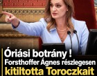 Óriási botrány !Forsthoffer Ágnes részlegesen kitiltotta Toroczkait a parlamentből! 👇𝐂𝐢𝐤𝐤 𝐚 𝐡𝐨𝐳𝐳𝐚́𝐬𝐳𝐨́𝐥𝐚́𝐬𝐨𝐤𝐧𝐚́𝐥!