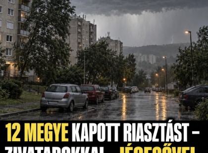 12 megye kapott riasztást – 100km/h Viharos széllel, villámlással, zivatarokkal akár 2cm es jégesővel érkezik a lehűlés ! Cikk a hozzászólásoknál! ?