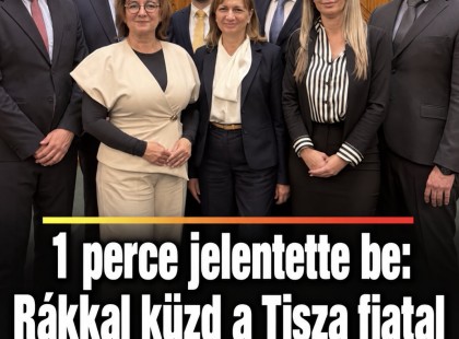 1 perce jelentette be: Rákkal küzd a Tisza fiatal parlamenti képviselője