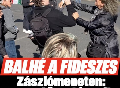 Balhé a fideszes Zászlómeneten: operatőrre támadt egy résztvevő!