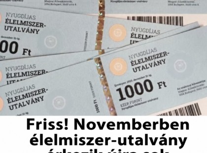 Friss! Novemberben élelmiszer-utalvány érkezik újra sok nyugdíjasnak!
