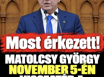 Most érkezett! Matolcsy György november 5 -én visszatér a parlamentbe!