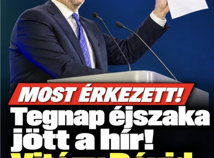 Tegnap éjszaka jött a hír!Vitézy Dávid jelentette be